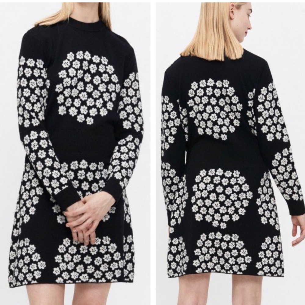 Marimekko Vuolas Puketti Knitted Merino Wool Dress Size XS NWT - Picture 13 of 15